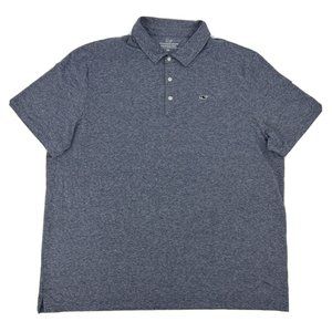 Vineyard Vines Shirt‎ Mens XL Blue Space Dye Edgartown Polo Preppy Whale Logo